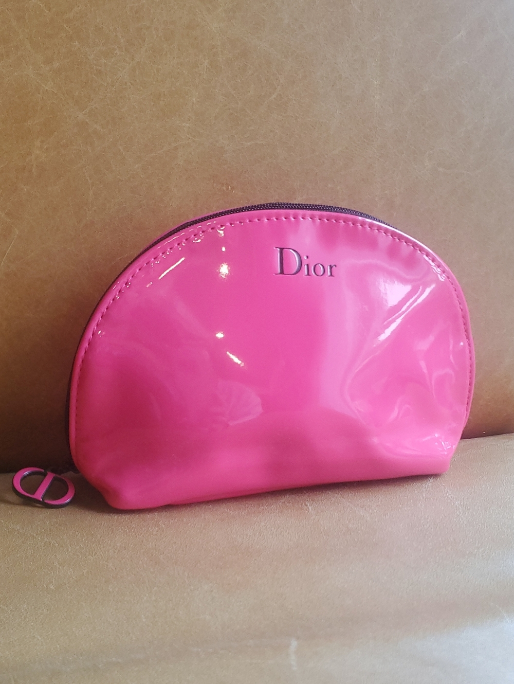 Dior Hot Pink Patent Cosmetic Clutch Bag